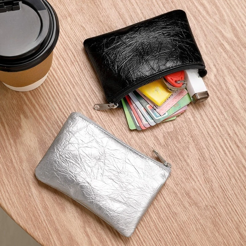 PU Leather Coin Purse New Ultra Thin Short Card Coin Key Storage Bag Pocket Purse Zipper Credit Card Holder Male Wallet