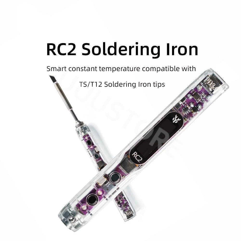 RC2 Soldering Iron OLED HD Display Smart Constant Temperature Compatible with TS / T12 Soldering Lron Tips