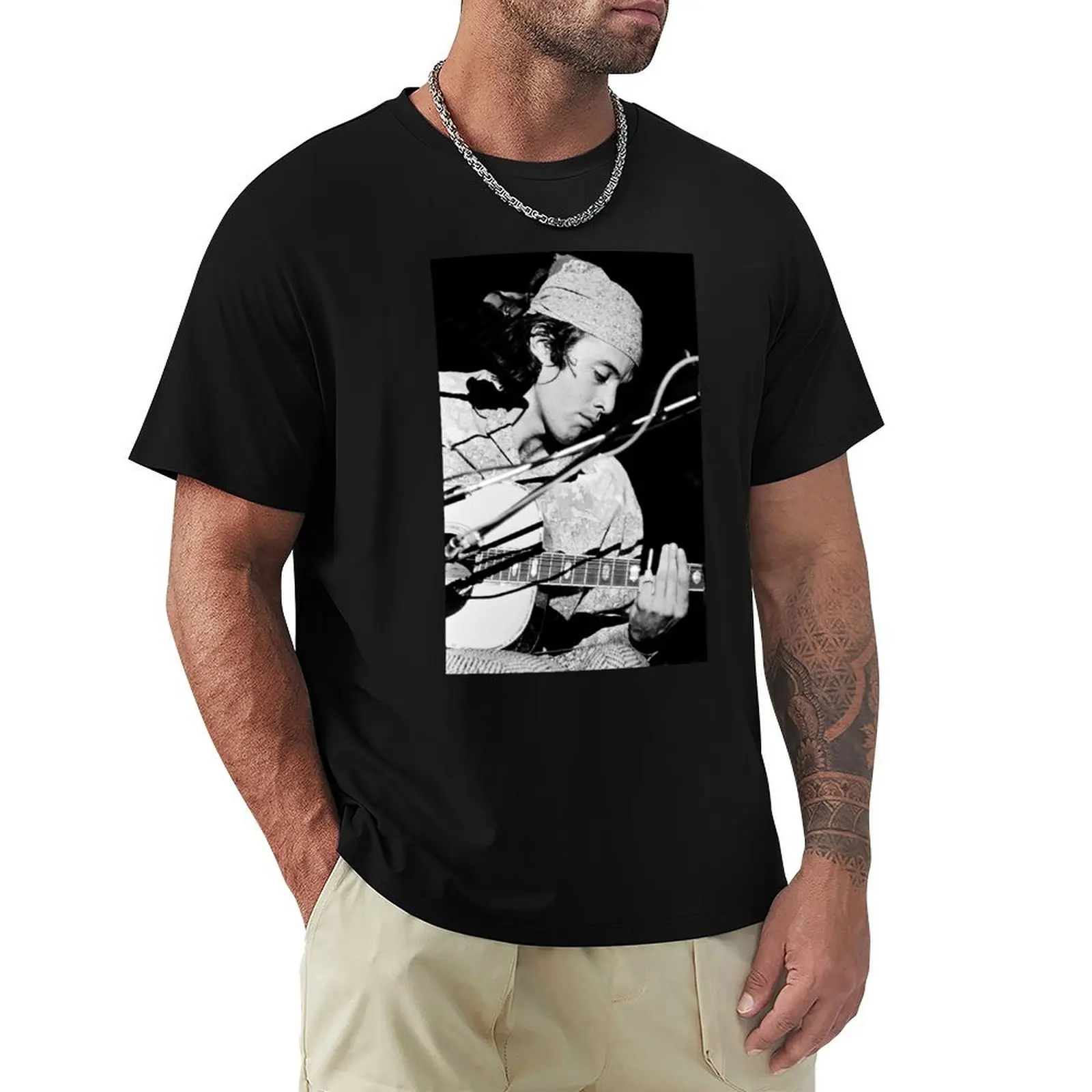 

Young Ry Cooder Playing T-Shirt Comfortable Workout Short Sleeve Shirt