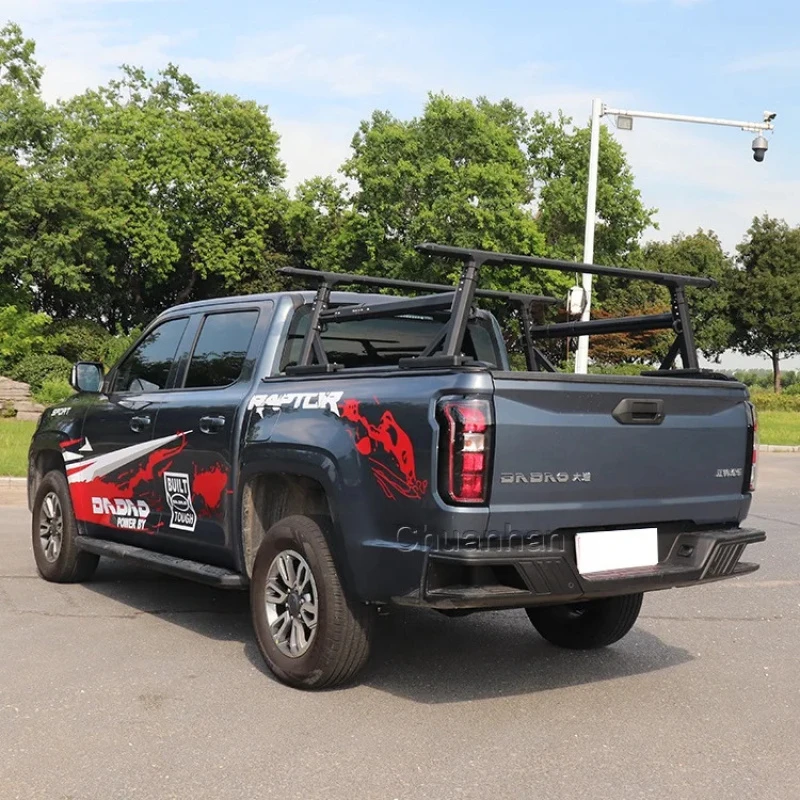 

Universal 4x4 Pickup Adjustable Hilux Roll Bar Truck Bed Rack Ladder Roof Rack for Hilux Revo 2023 Isuzu Dmax Canop
