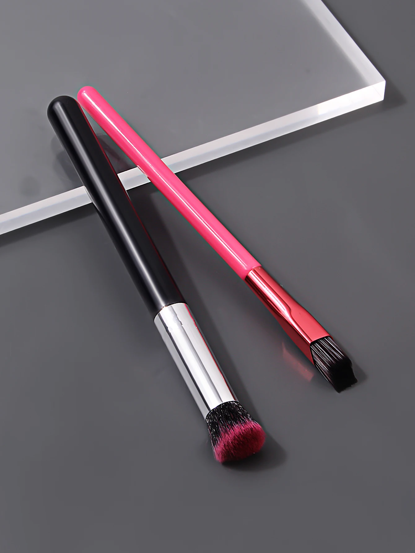 Ensemble de pinceaux de maquillage 2 pièces, pinceau anti-cernes 270, pinceau de fond de teint, pinceau à blush, outil de maquillage multifonctionnel + pinceau à sourcils coudé