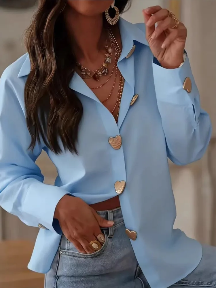 

Женские элегантные однобортные рубашки с длинным рукавом, весенние модные белые повседневные офисные блузки для праздников и вечеринок
