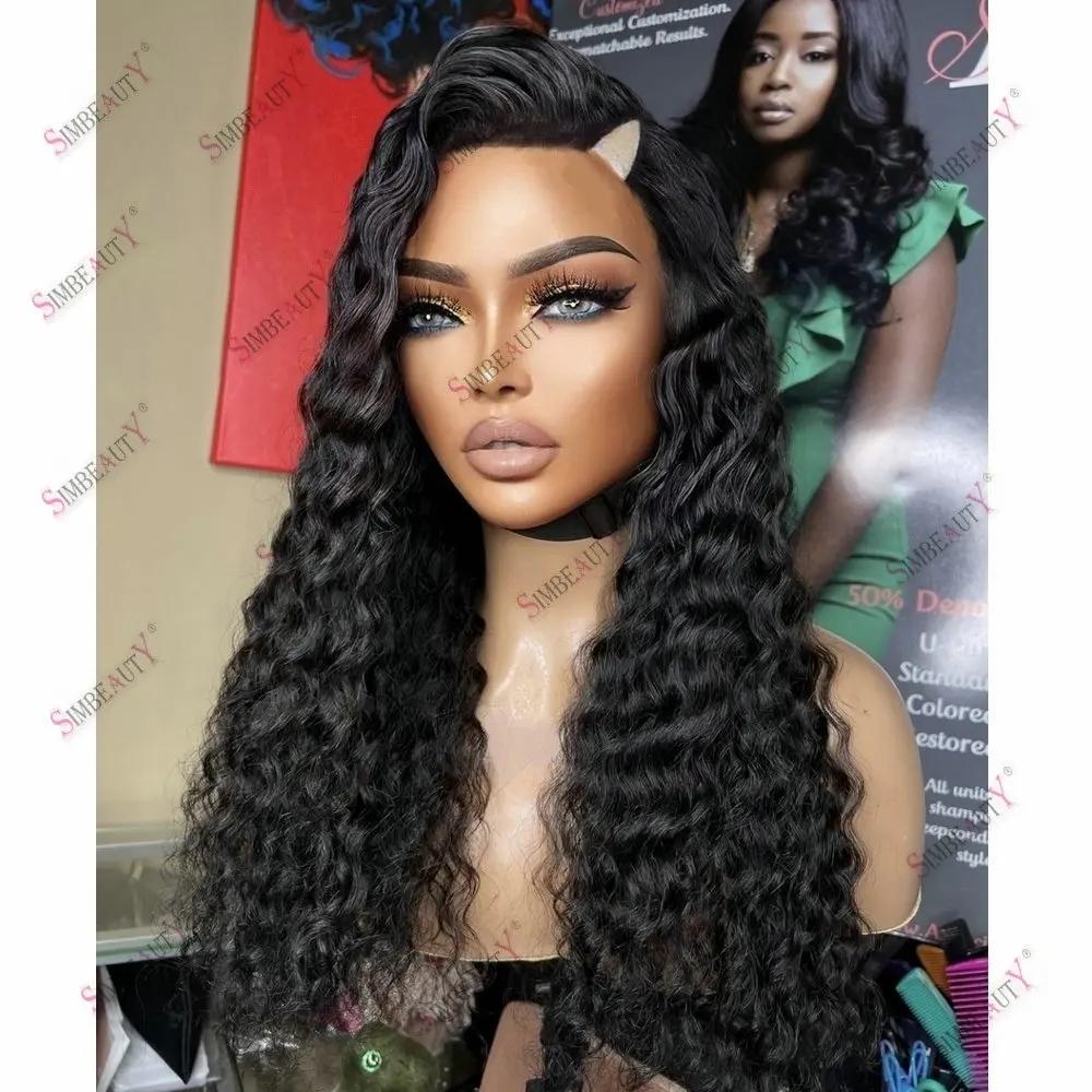 Loose Deep Wave V Part Wig Human Hair for Black Women Easy Wear No Leave Out 100% Virgin Mongolian Hair Glueless Adjustable Wig