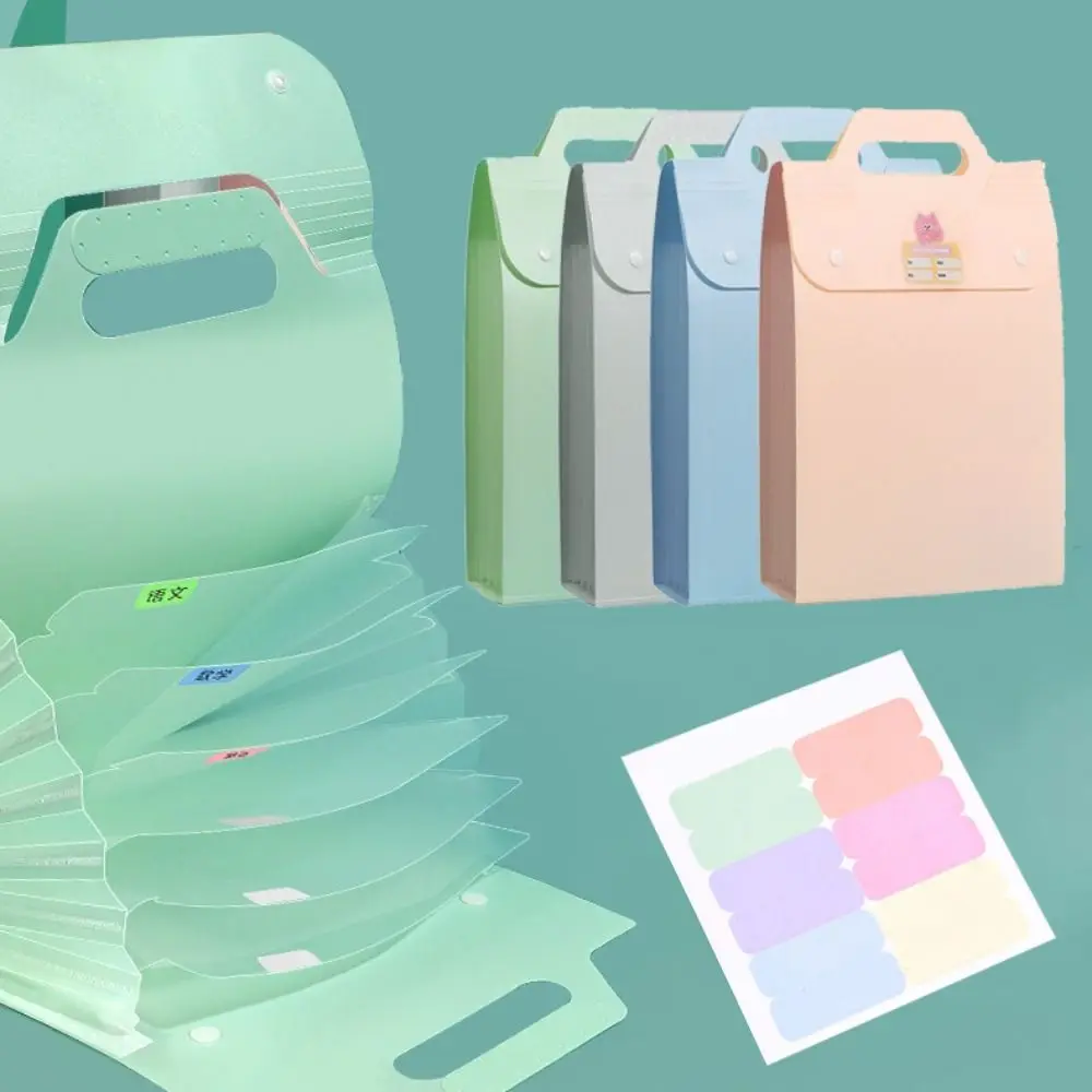 

New Plastic Organ Bag 7 Pocket Large Capacity Document Storage Pouch Expandable Portable Vertical Folder School Office Supplies