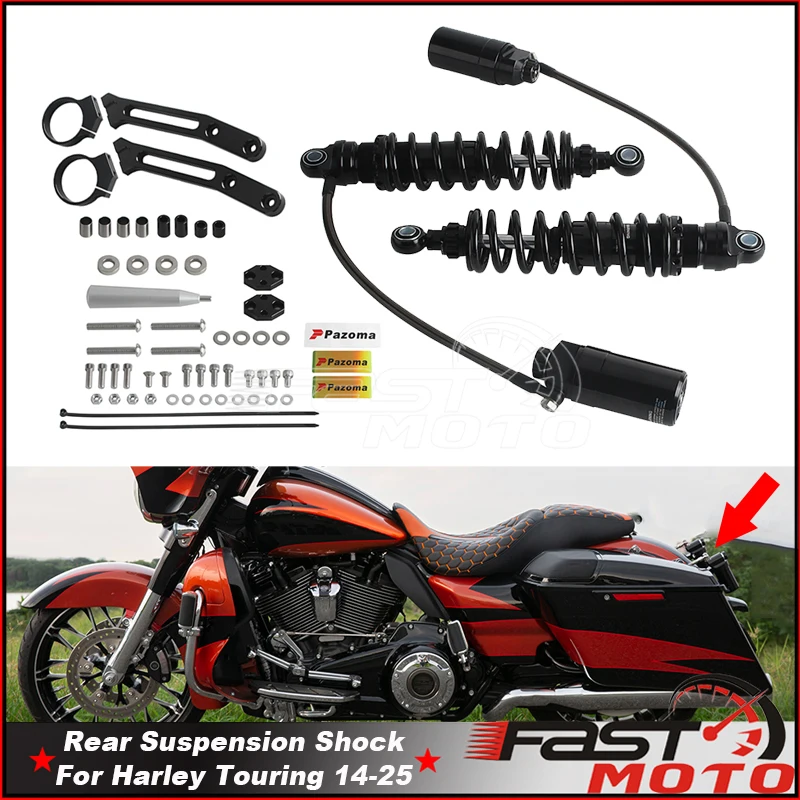 

Мотоциклетные амортизаторы 325 мм для Harley Touring Bagger Electra Glide Ultra Classic с дистанционным резервуаром, подвесные амортизаторы 14-24