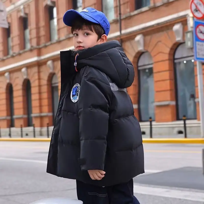 New Boys Down Jacket winter Thick Warm Outerwear Boys Kids -30 Parka  hooded snowsuit Teenage 10 12 14 years 2022