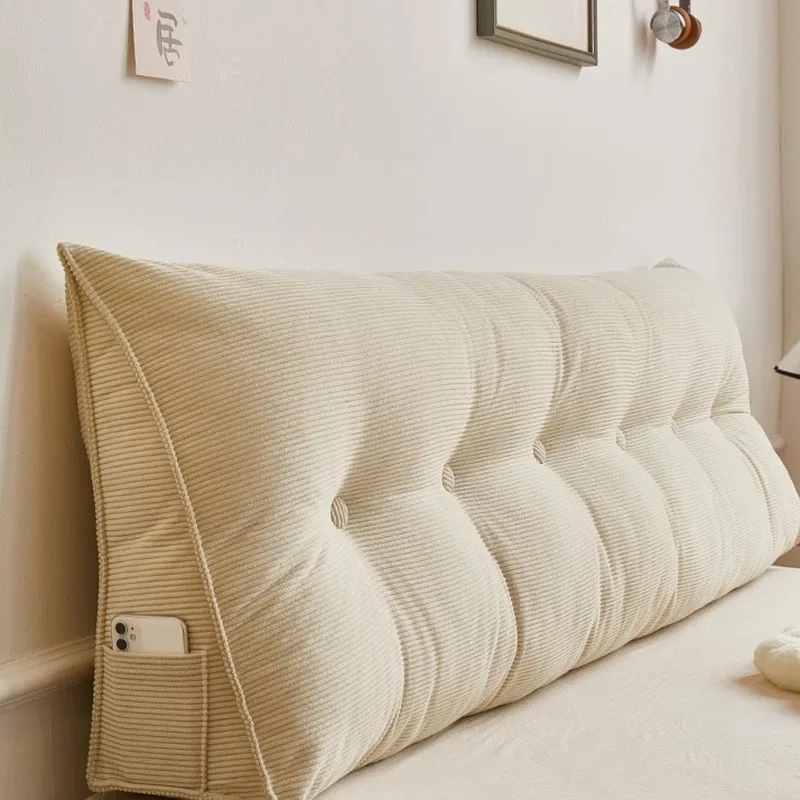 Large Bedside Triangular Pillow for Playing on The Bed Soft Upholstered Removable Washable Pillow for Bedroom Sofa Home Decor
