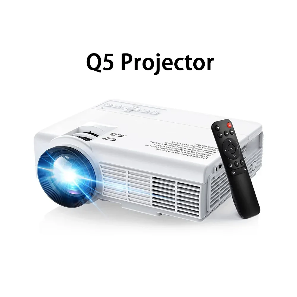 Powerful Portable Q5 Projector 4K Home Theater Beamer Smartphone Screen Mirroring With Dual WiFi 5G BT5.0 1080P Video Proyector