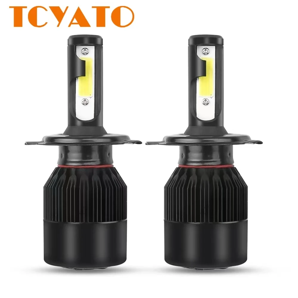 TCYATO C9 car led headlights black C6H1H7H4 high and low beam integrated 9005/9006LED car front headlights H4