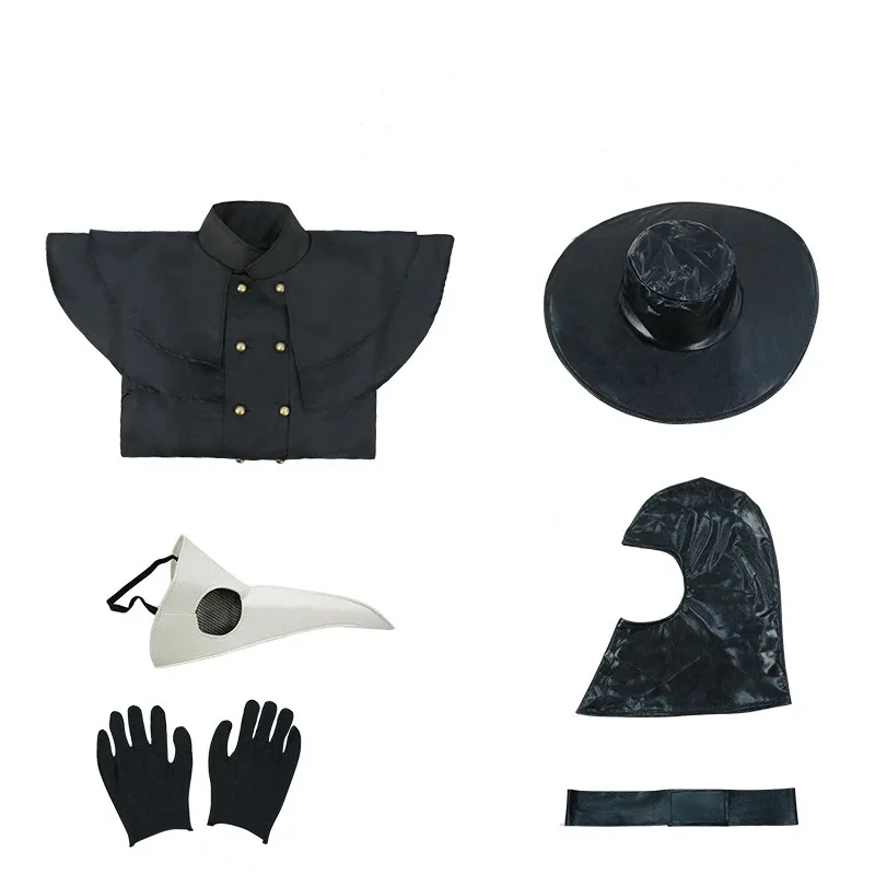 Bear's Den Halloween Mittelalter Pestdoktor Kostüm Steampunk Mittelalter Kriegskrankenschwester Vogel Schnabel Spielanzug Karneval Cosplay Neu 2025
