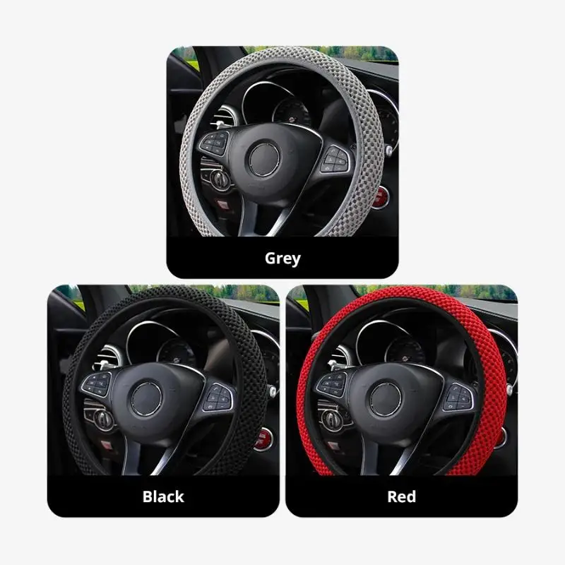 37cm 14.5in To 38.1cm 15in Universal Car Steering Wheel Cover Carbon Fiber Sports Steering Wheel Protector