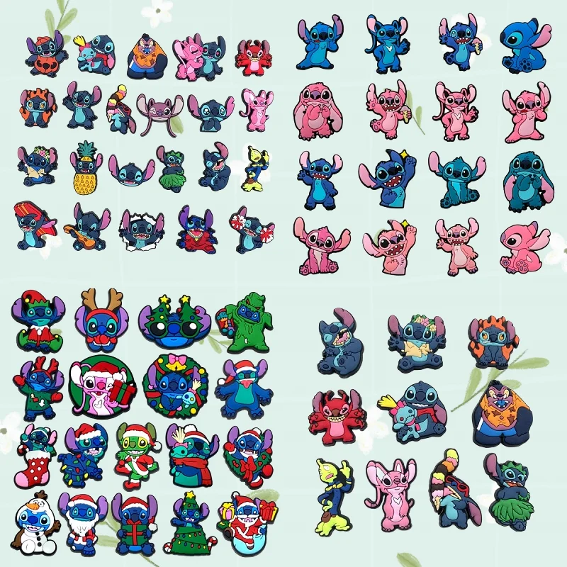 

8-22Pcs Disney Stitch Cartoon Shoe Charms DIY Accessories for Clogs Sandals Kids X-mas Gifts Shoe Decorations