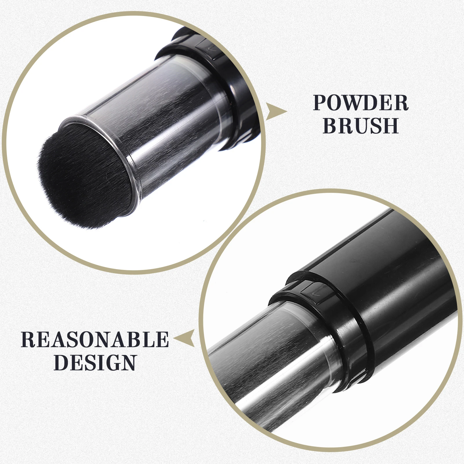 

Press Type Makeup Brush Refillable Foundation Blush Bottle Travel Size Nail Dust Brushes Setting Loose PF7 Black
