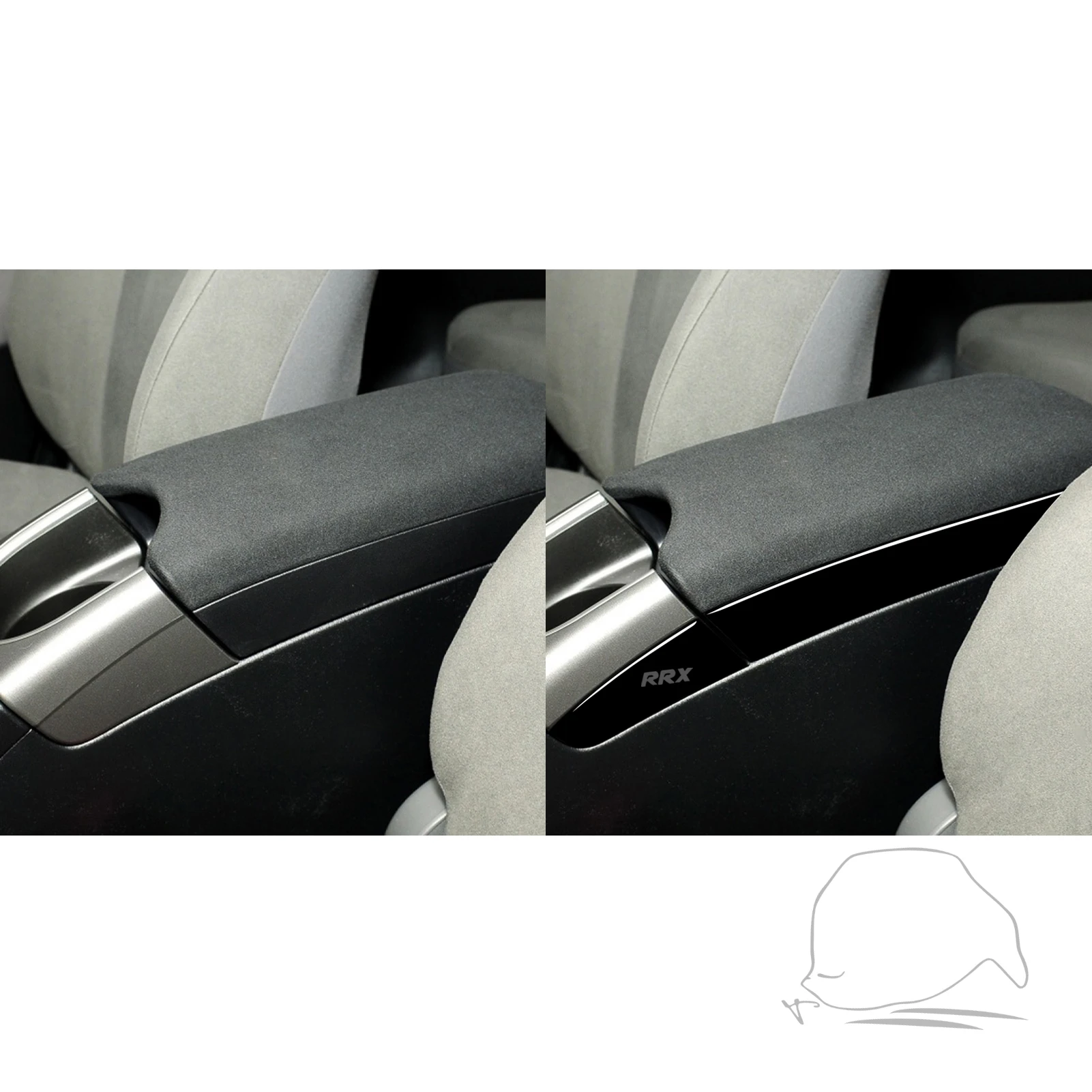 For Toyota Prius 2012 2013 2014 2015 Accessories Car Black Plastic Interior Center Armrest Side Panel Trim Sticker