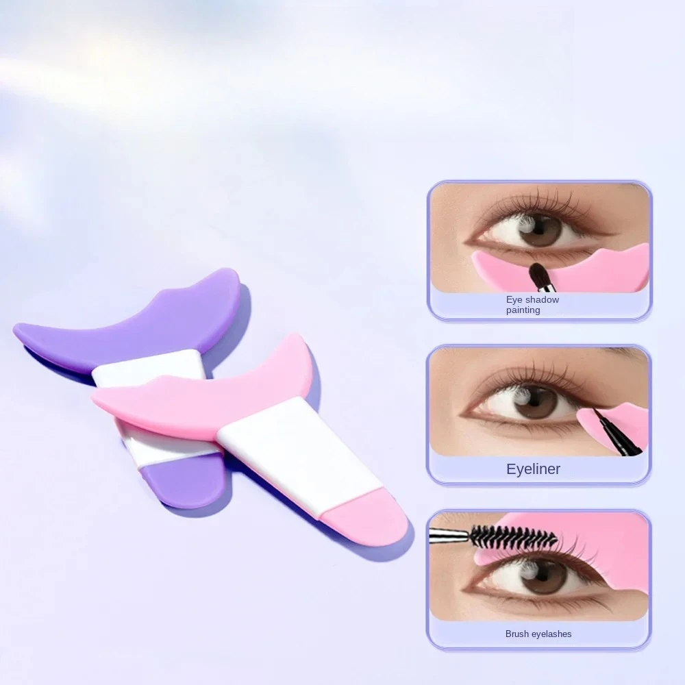 2025 Multi-functional Eyeliner Stencil Wing Tips Silicone Eyeliner Aid Drawing Lipstick Wearing Aid Reusable Makeup Tools