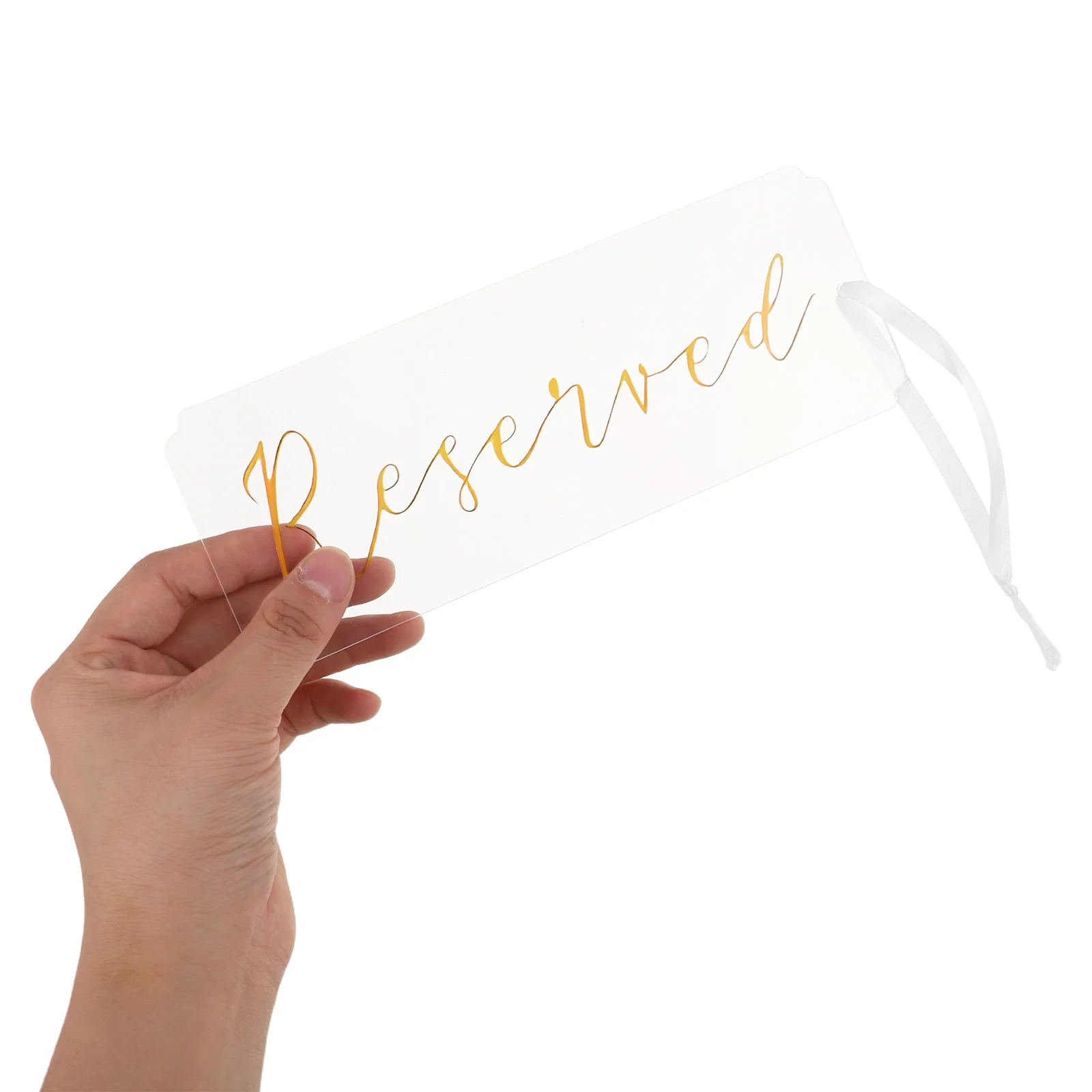

6Pcs Acrylic Reserved Signs Sturdy Wedding Chair Tags Easy Clean Hanging Decor Reserved Signs Wedding Table Signage
