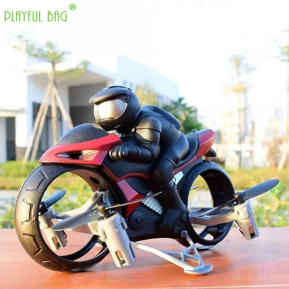 2 In 1 RC Stunt Motorcycle Dual Mode Land Flight Rotation Drift Off-Road Motorcycle Drone Children's Electric Toys VG137