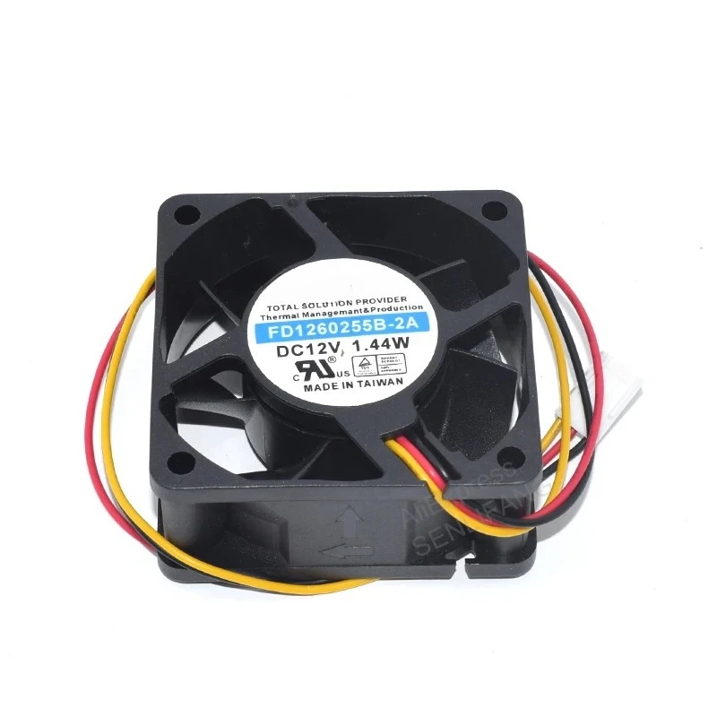 

New Cooler For Y.S.TECH FD1260255B 2A DC12V 1.44W 3 Wires 6025 60X60X25MM Cooling Fan