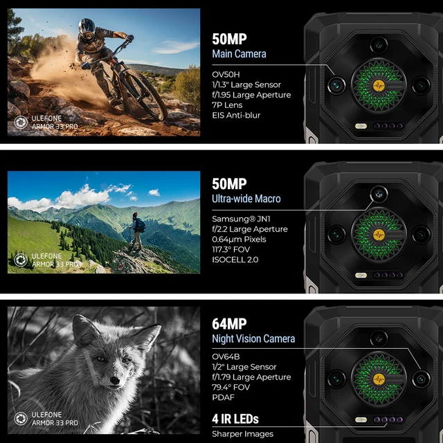 Ulefone Armor 33 Pro 5G Rugged Phone 25500 mAh 512GB ROM 120Hz 6.59”3.4" Rear Screen NFC Android Smartphone 3 Ulefone Armor 33 Pro 5G Rugged Phone 25500 mAh 512GB ROM 120Hz 6.59”3.4" Rear Screen NFC Android Smartphone 3