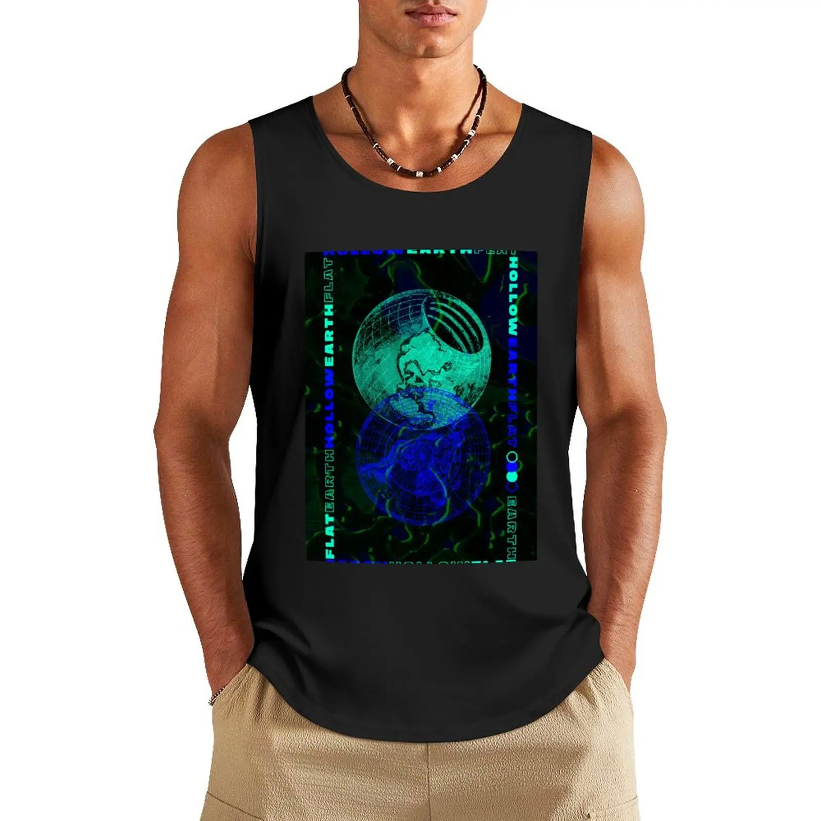 

Theories about Earth Tank Top Men's sleeveless gym shirts vests for men Fitness men clothing