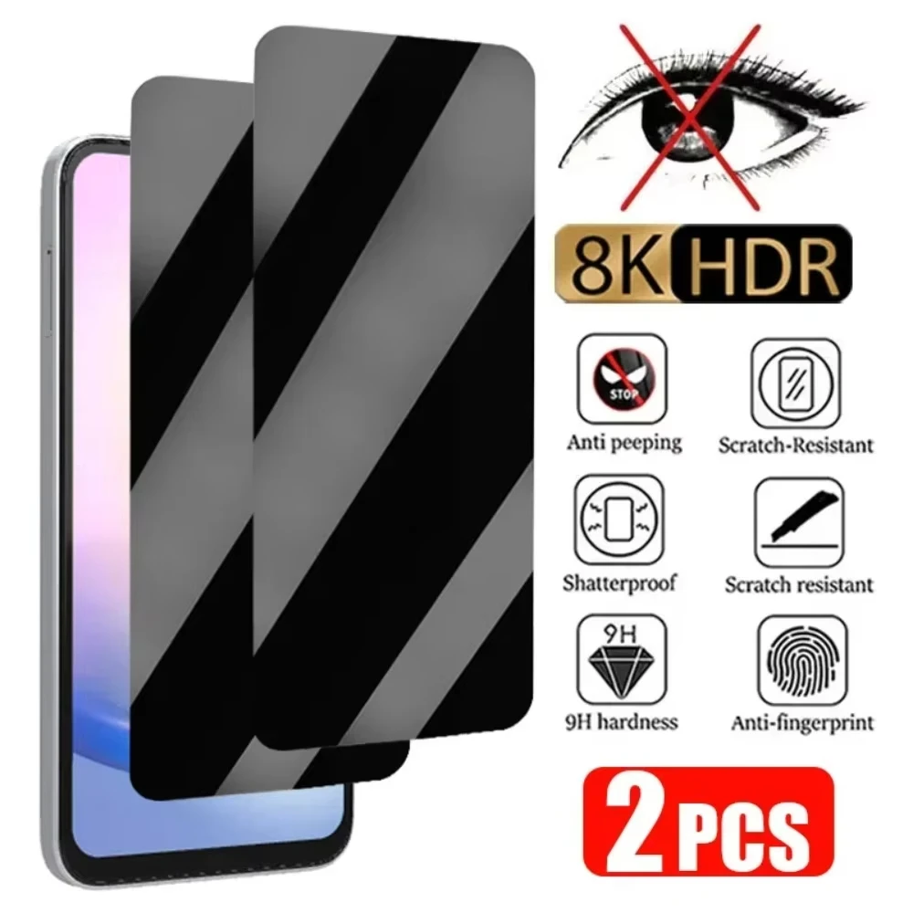 

2PCS Privacy Screen Protector For Samsung A55 5G A54 A53 A56 A36 A26 A32 A31 A52 A35 A34 A33 A15 A14 A13 Anti Spy Tempered Glass