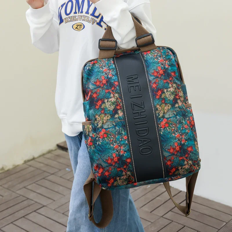 YOUDEYISI-حقائب ظهر نايلون مرقعة للنساء ، حقيبة ظهر للسفر بسعة كبيرة ، حقائب مدرسية عصرية ، حقائب كتف للفتيات