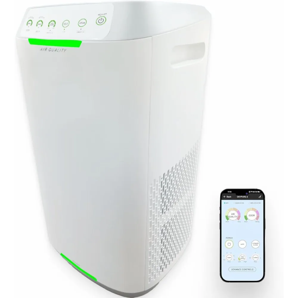 Zero Air Purifier with Washable Reusable Filters for Large Room | Smart Air Cleaners 99.9% Removal 0.1 Micron Particles