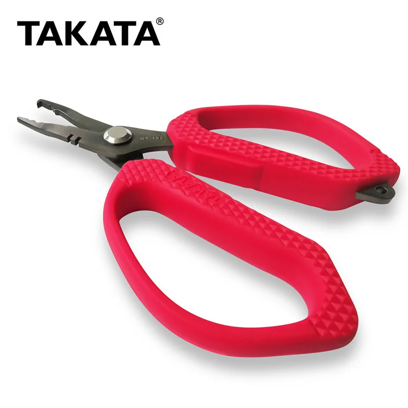 TAKATA Thread Line Cutter Split Ring Opener Stainless Steel Alloy Fishing Scissors Hook Remover Gear Tackle Tool Fish Equipment