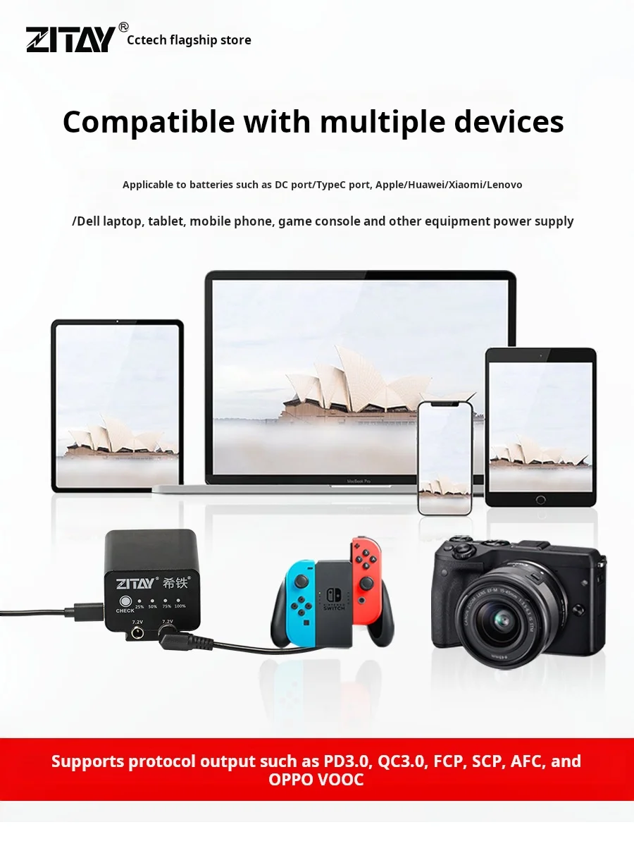 ZITAY LP-E8 بطارية خارجية لكاميرا Canon 550D 650D 600D Slr البث المباشر مصدر الطاقة 10200mah 7.2V