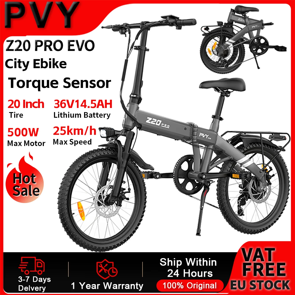 PVY Z20 PRO EVO elektrische fiets 36V/14.5Ah accu elektrische 500W motor koppel sensor mechanische rem 20 inch band ebike