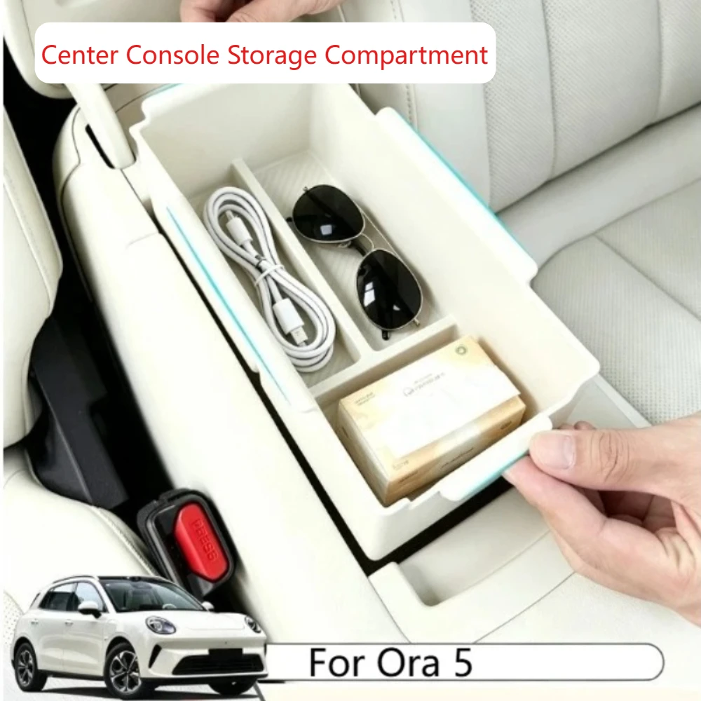 Car Center Console Convenient Storage Compartment Armrest Anti Fouling Storage Box Car Interior Accessories for Ora 5 2026