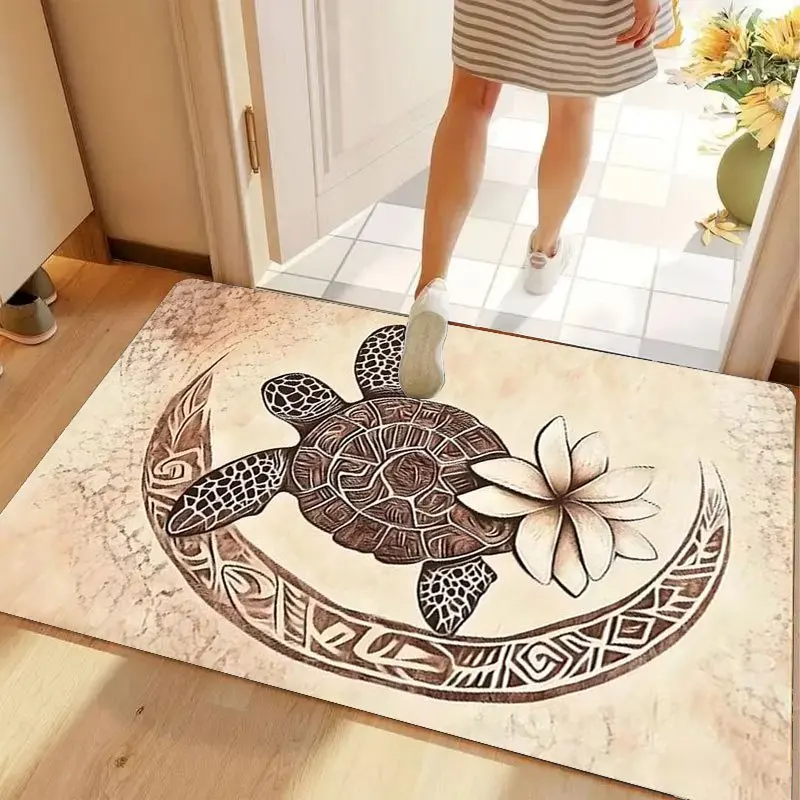 Boho Dreamcatcher Doormat Colorful Feather Floral Pattern 2D Flat Floor Rug for Indoor Entrance Bedroom Hallway Household Home