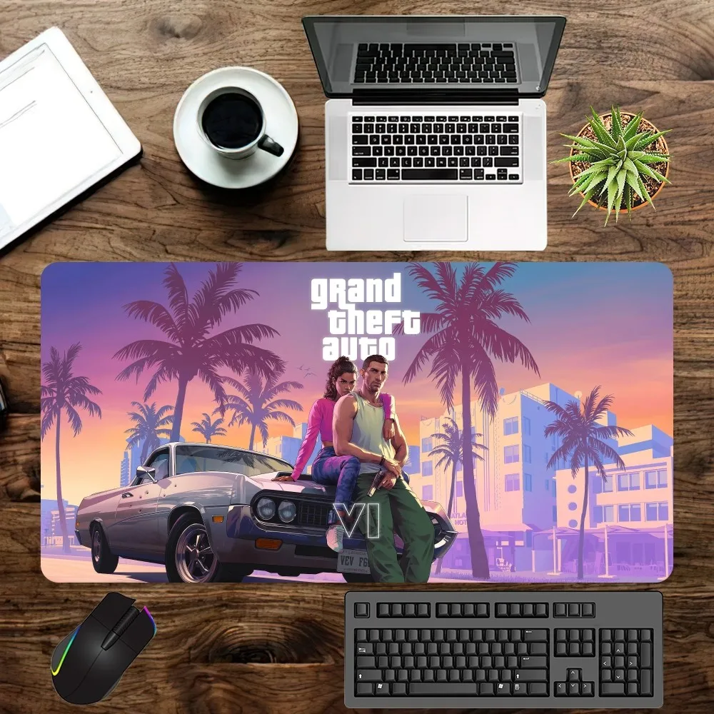 Gioco G-GTA 6 Mouse Pad office Large Small Computer pc tastiera Mouse gioco in gomma tappetino antiscivolo per Mouse grande