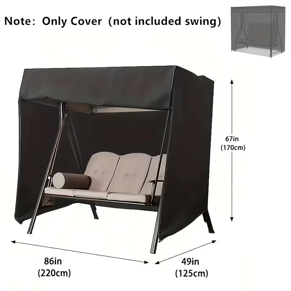 All Season Outdoor Swing Cover 210D Oxford Waterproof Anti UV Dust Wind Resistant Anti-fading Garden Rocking Chair Protective Co