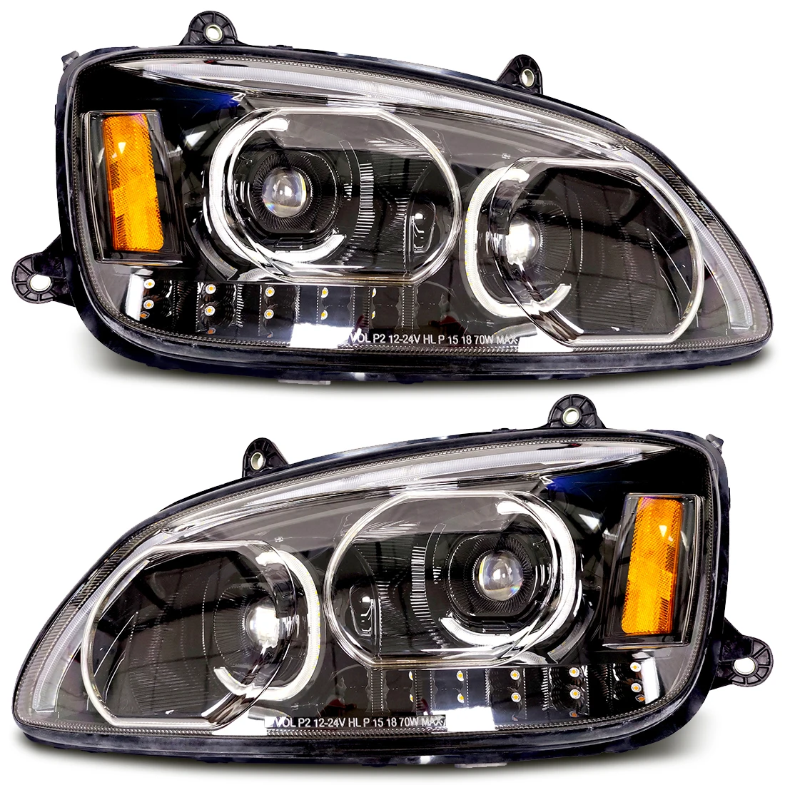 

Headlight, Dual Projector LED, Black Housing, 2008-2017, Kenworth T660