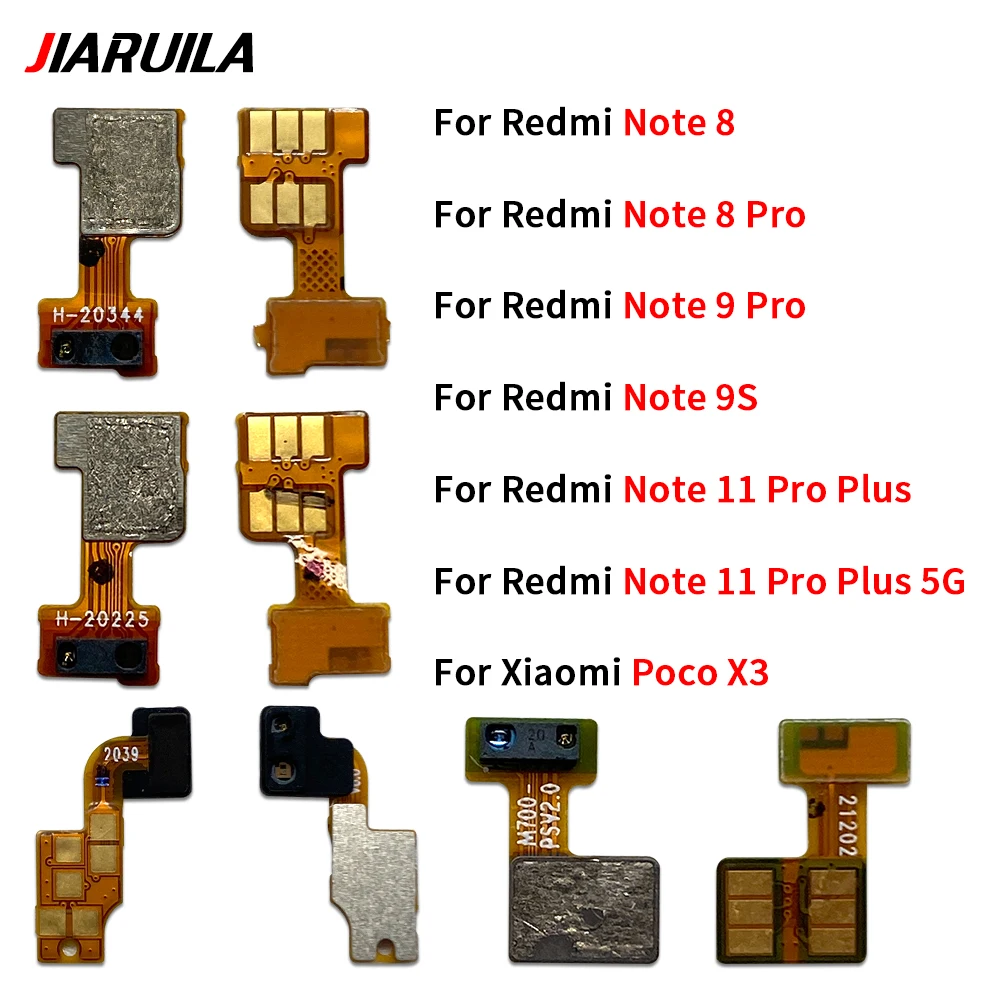 สําหรับ Xiaomi Redmi หมายเหตุ 9S 8 11 Pro Plus/Poco X3 แฟลชไฟฉายอะไหล่, ระยะทาง Proximity Sensor Flex Cable