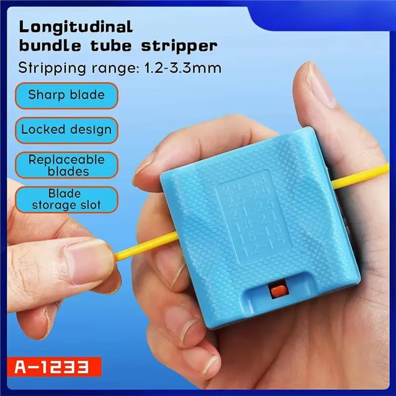 2026 New Fiber Optic Mid Span Cable Cutter 1.2‑3.3Mm,Cable Tube Slitter With 12 Replaceable Blades,Lock&Mini Jacket Tube