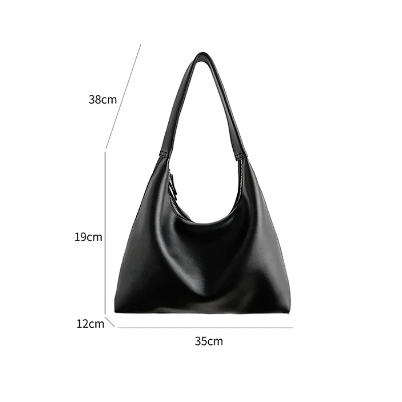 Milk Tea Color Bag for Women Commuting Large Capacity Shoulder Armpit Bag 2025 Summer Korean Version Retro Soft Leather Tote Bag