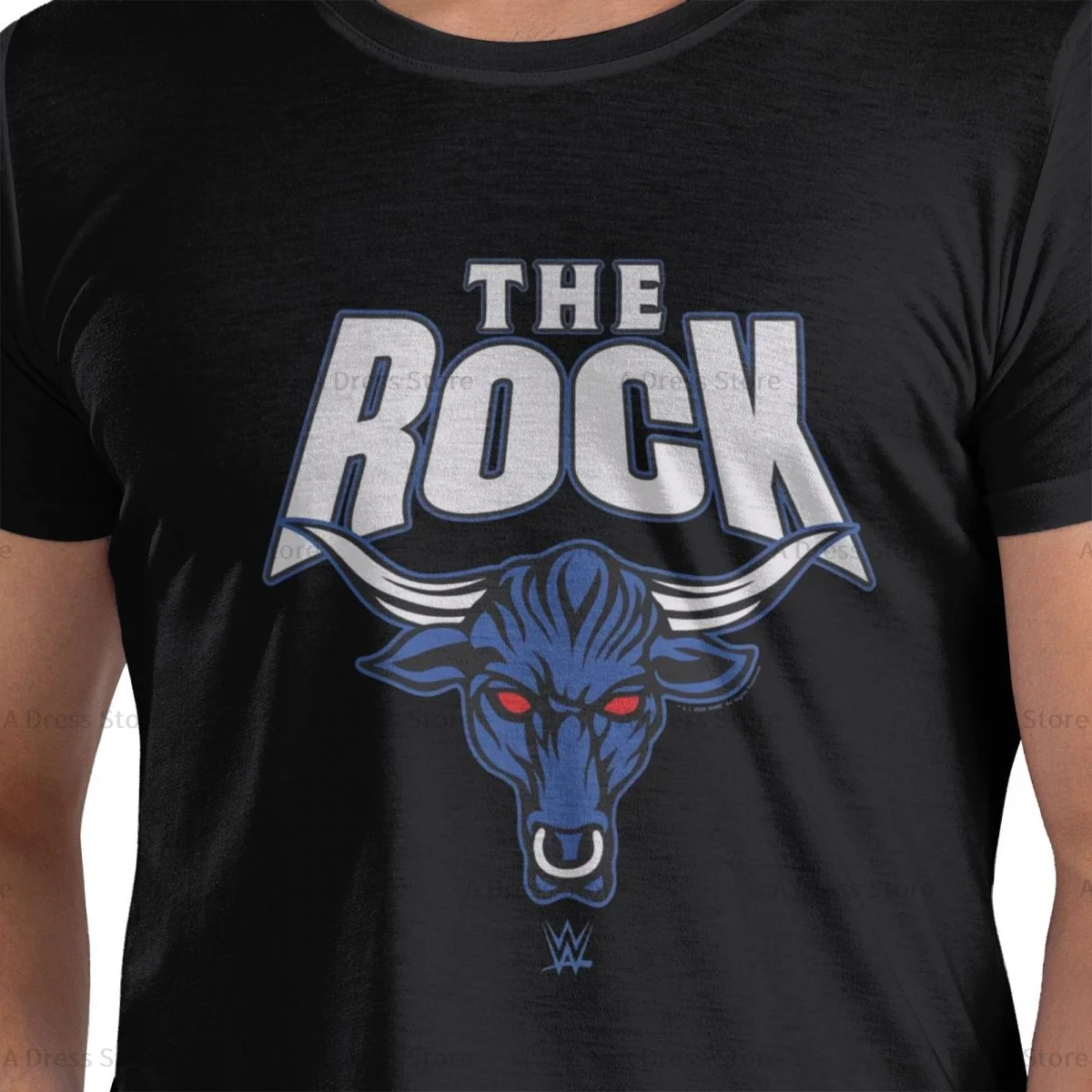 Men\'s The Rock Bull Men\'s round neck Oversized T-shirt,Men\'s summer Vintage Casual Cotton Tee Shirt Gift