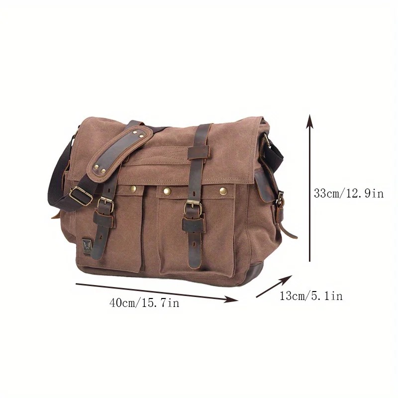 Vintage Canvas splicing real leather bag Single Shoulder Messenger Bag casual photography waterproof liner SLR Camera Bag