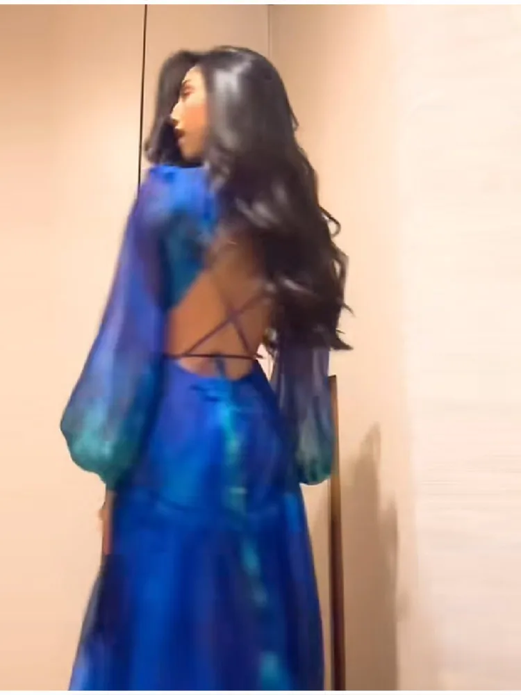 أنيقة شيك ثوب البوهيمي المكرر شير المصممين الهواء الإناث فساتين الخريف خمر عطلة الأطراف رائع الشارع ملابس نسائية #3