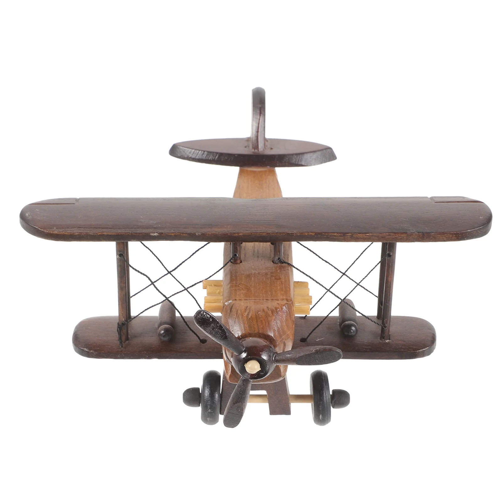 Retro Wooden Plane Toys Vintage Model Crafts Airplane Room Decor Ornament Miniature