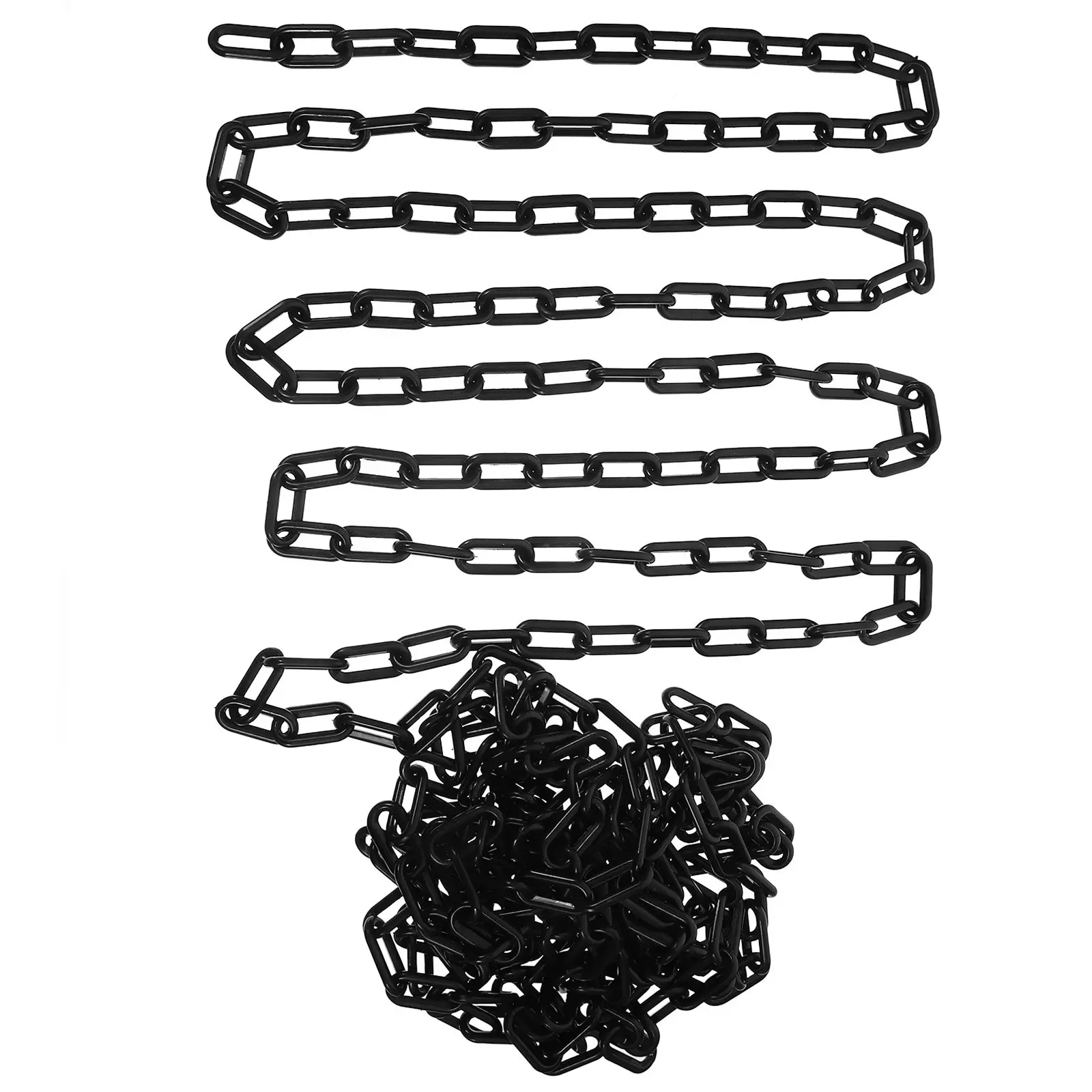 Safety Barrier Parking Traffic Chain Plastic Control Crowd Halloween Christmas Black Plastic Chain Adjustable Length Chain 10M