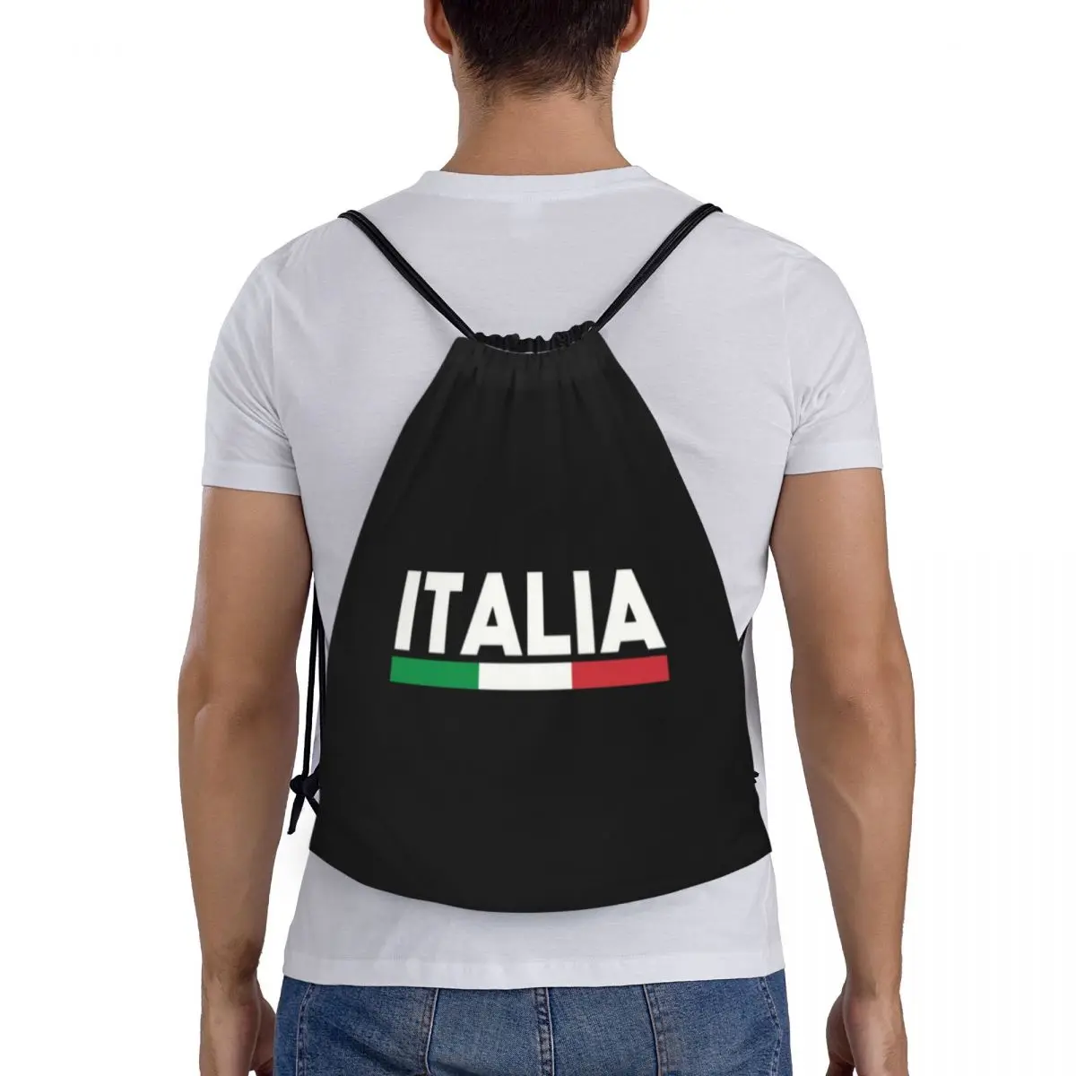 Custom Flag Of Italy Drawstring Bag for Training Yoga Backpacks Men Women Italian Patriotic Sports Gym Sackpack