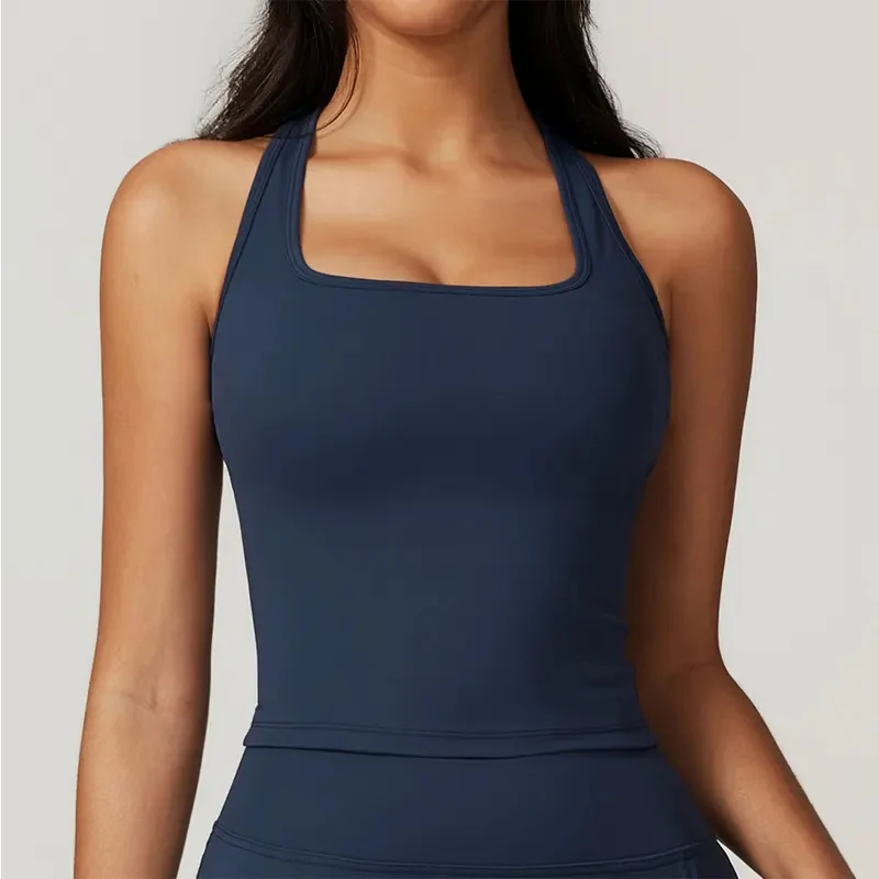 Wire Free Shockproof Sports Bra Women Tight Elastic Crop Top Push Up Strappy Back Quick Dry Yoga Fitness Gym Underwear