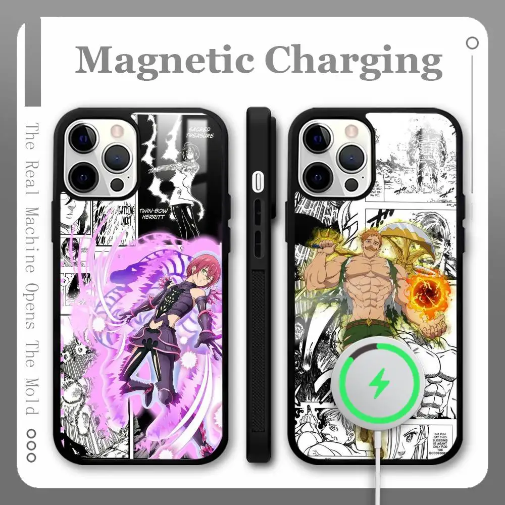 Escanor Seven D-Deadly Sins Funda de teléfono MagSafe magnética para iPhone 16 15 14 13 12 11 Pro Plus Max Mini Funda de cargador inalámbrico