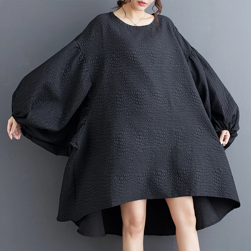 

Tannt женское платье с рукавом-фонариком, длинные винтажные черные платья с длинным рукавом, повседневные черные свободные женские платья, новинка 2023 года