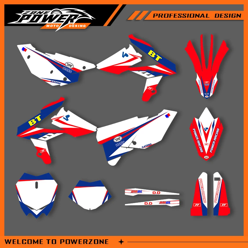 Powerzone New Style Motorcycle Accessories Graphics for BETA RR 2013 2014 2015 2016 2017 250 300 350 390 430 480 Custom Decals
