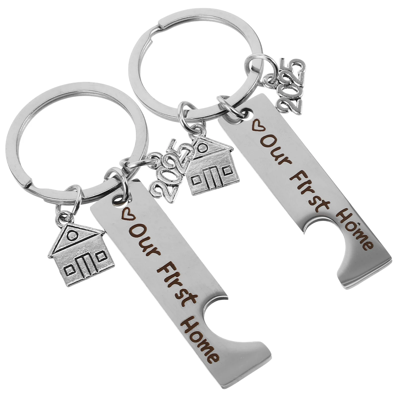 

2pcs 2025 Our First Home Keychain for New Home Decor Housewarming Keepsake for New Homeowner A Beautiful Keyring to Celebrate Yo