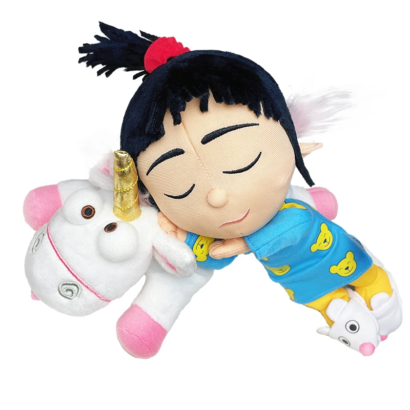 New Little Girl Agnes With Fluffy Unicorn Plush Doll Toy 25cm Cute Stuffed Kids Toys Dolls for Children Girls Christmas Gifts